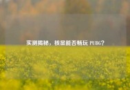 实测揭秘，核显能否畅玩 PUBG？