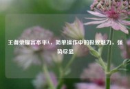 王者荣耀宫本平A，简单操作中的极致魅力，强势尽显