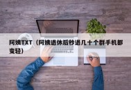 阿姨TXT（阿姨退休后秒退几十个群手机都变轻）