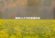 揭秘LOL小马的直播时间