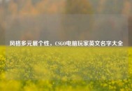 风格多元展个性，CSGO电脑玩家英文名字大全