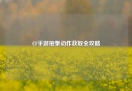 CF手游抱拳动作获取全攻略