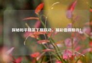 探秘和平精英下期联动，精彩值得期待！