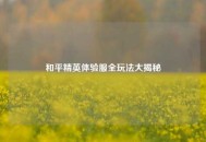 和平精英体验服全玩法大揭秘
