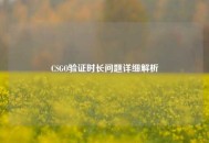 CSGO验证时长问题详细解析