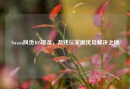 Steam网页105错误，游戏玩家困扰及解决之道