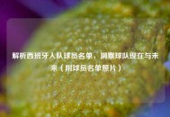 解析西班牙人队球员名单，洞察球队现在与未来（附球员名单照片）