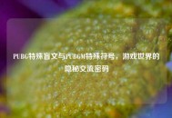 PUBG特殊盲文与PUBGM特殊符号，游戏世界的隐秘交流密码