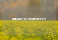 揭秘低调王者伦纳德的强大之处
