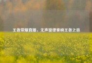 王者荣耀直播，无声旋律奏响王者之音