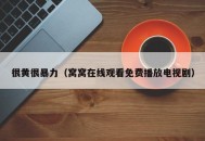 很黄很暴力（窝窝在线观看免费播放电视剧）
