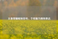 王者荣耀昵称符号，个性魅力独特表达