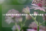 U23 亚洲杯预选赛积分榜出炉，局势洞察与展望