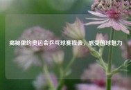 揭秘里约奥运会乒乓球赛程表，感受国球魅力