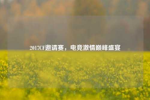 2017CF邀请赛,电竞***巅峰盛宴