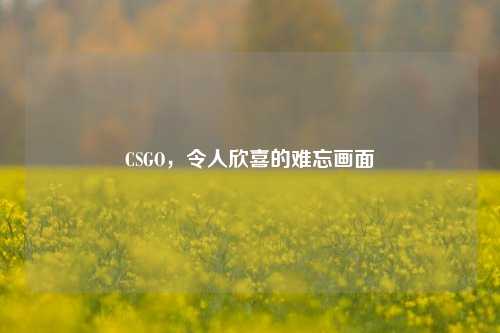 CSGO,令人欣喜的难忘画面