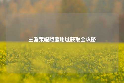 王者荣耀隐藏地址获取全攻略