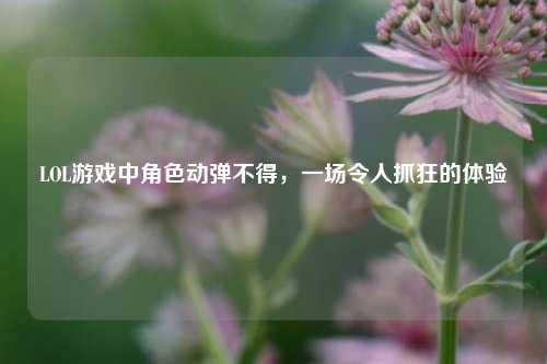 LOL游戏中角色动弹不得,一场令人抓狂的体验