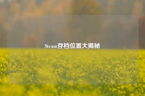 Steam存档位置大揭秘