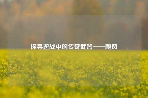 探寻逆战中的传奇武器——飓风