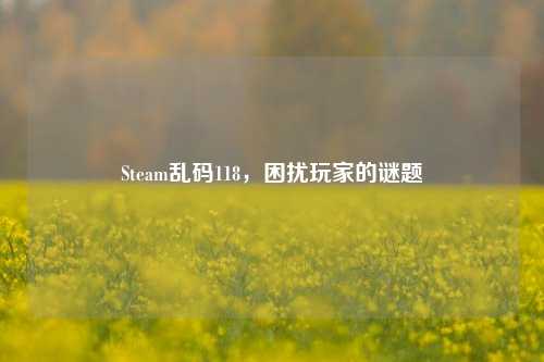 Steam乱码118,困扰玩家的谜题