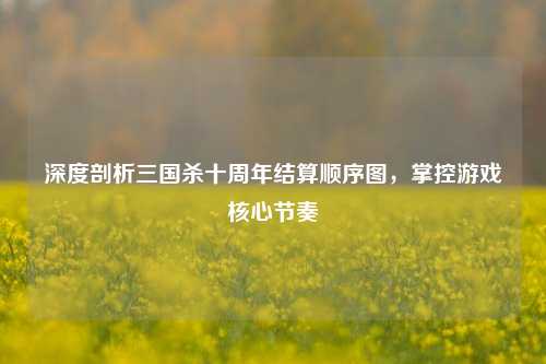深度剖析三国杀十周年结算顺序图,掌控游戏核心节奏