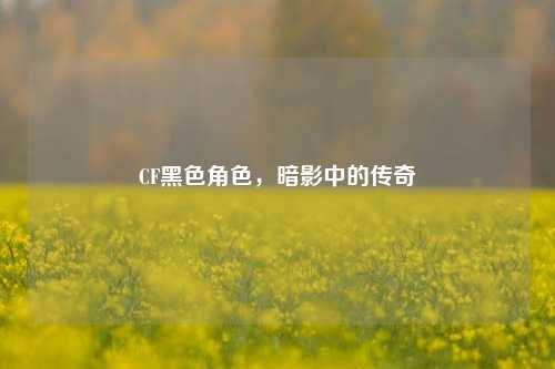 CF黑色角色,暗影中的传奇