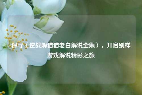 探寻〈逆战躲猫猫老白解说全集〉,开启别样游戏解说精彩之旅