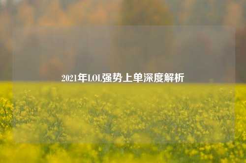 2021年LOL强势上单深度解析