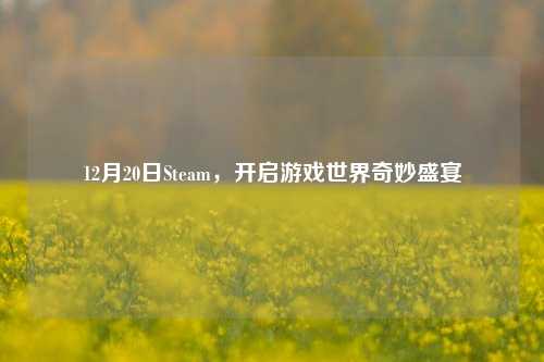 12月20日Steam,开启游戏世界奇妙盛宴
