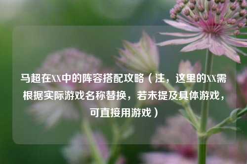 马超在XX中的阵容搭配攻略(注,这里的XX需根据实际游戏名称替换,若未提及具体游戏,可直接用游戏)