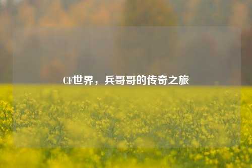 CF世界,兵哥哥的传奇之旅