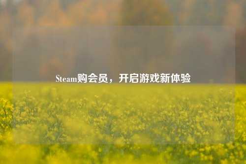 Steam购会员,开启游戏新体验