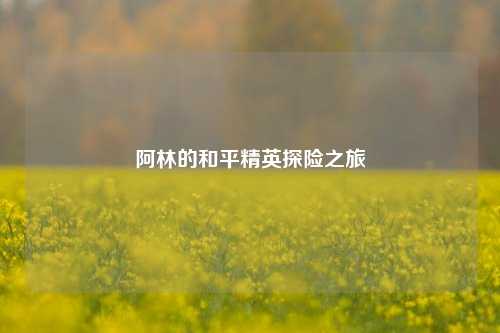 阿林的和平精英探险之旅