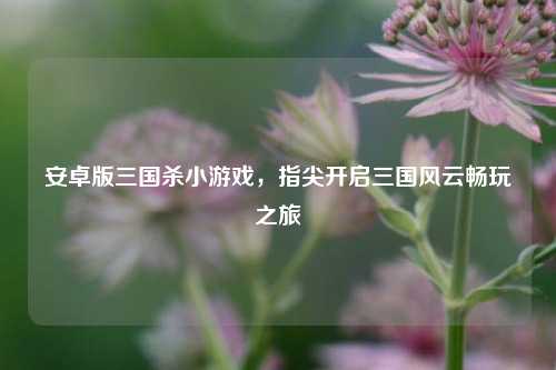 安卓版三国杀小游戏,指尖开启三国风云畅玩之旅