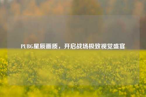 PUBG星辰画质,开启战场极致视觉盛宴