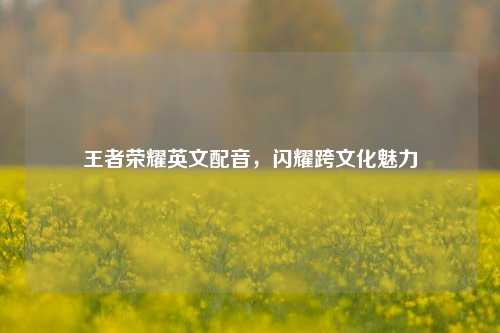 王者荣耀英文配音,闪耀跨文化魅力