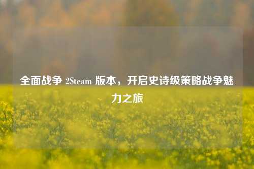 全面战争 2Steam 版本,开启史诗级策略战争魅力之旅