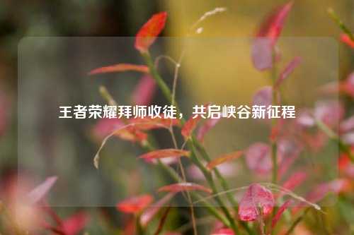 王者荣耀拜师收徒,共启峡谷新征程