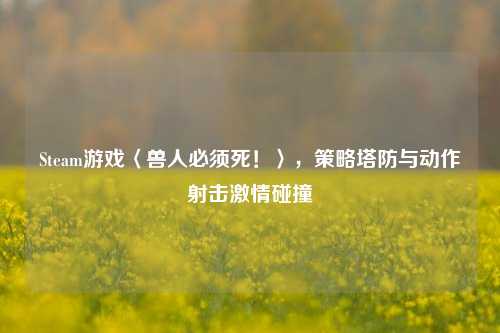 Steam游戏〈兽人必须死!〉,策略塔防与动作射击***碰撞