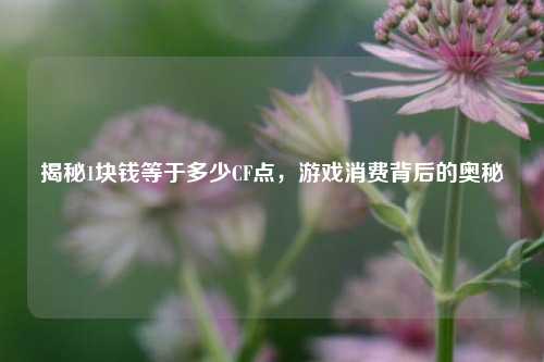 揭秘1块钱等于多少CF点,游戏消费背后的奥秘