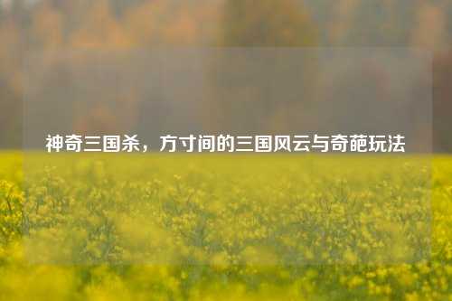 神奇三国杀,方寸间的三国风云与奇葩玩法