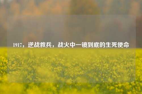 1917,逆战救兵,战火中一镜到底的生死使命