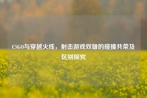 CSGO与穿越火线,射击游戏双雄的碰撞共荣及区别探究