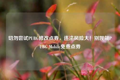 切勿尝试PUBG修改点券,违法风险大!别觊觎PUBG Mobile免费点券