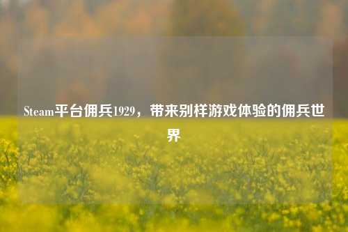 Steam平台佣兵1929,带来别样游戏体验的佣兵世界