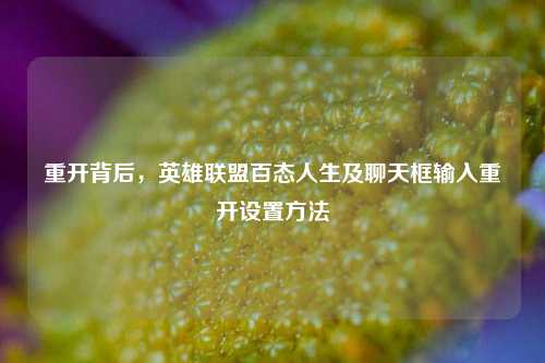 重开背后,英雄联盟百态人生及聊天框输入重开设置