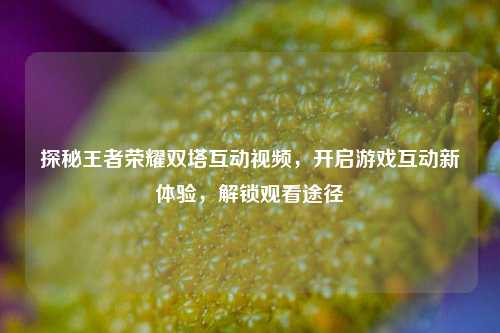 探秘王者荣耀双塔互动视频,开启游戏互动新体验,解锁观看途径