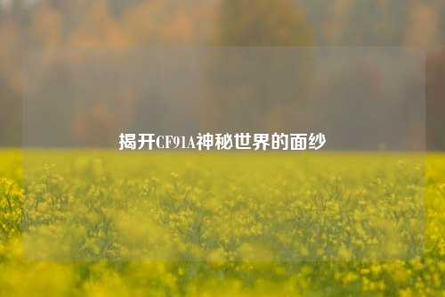揭开CF91A神秘世界的面纱