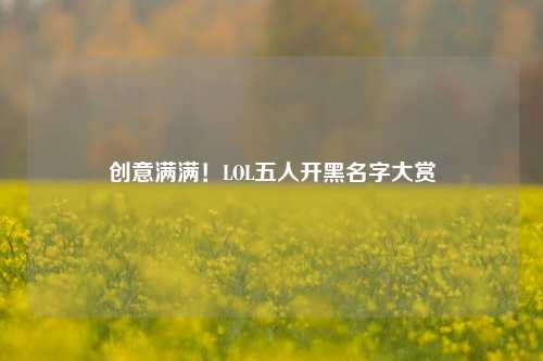 创意满满!LOL五人开黑名字大赏